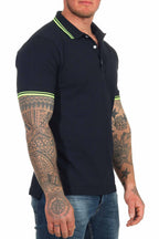 Herren Poloshirt mit 3-Knopfleiste und Kragen robust in Dunkelblau