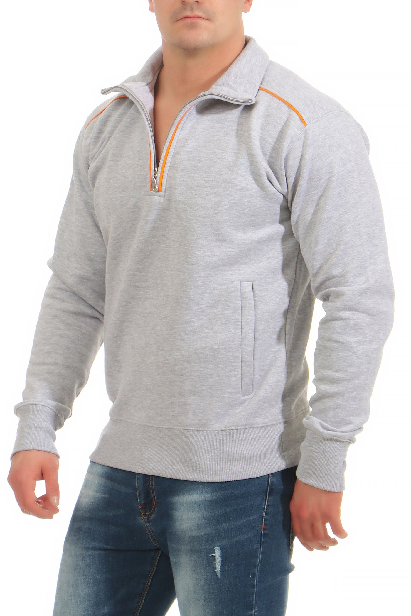 Herren Pulli Grau meliert
