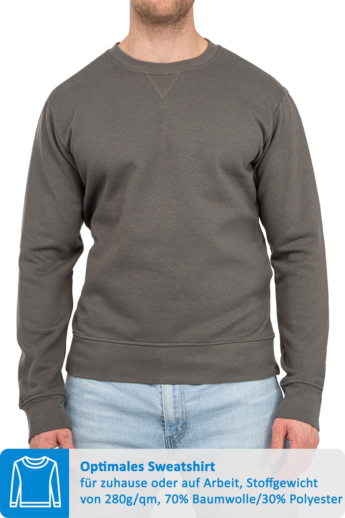 Herren Sweatshirt ohne Kapuze 