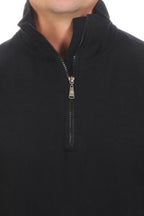 Herren Troyer Sweatshirt in Schwarz