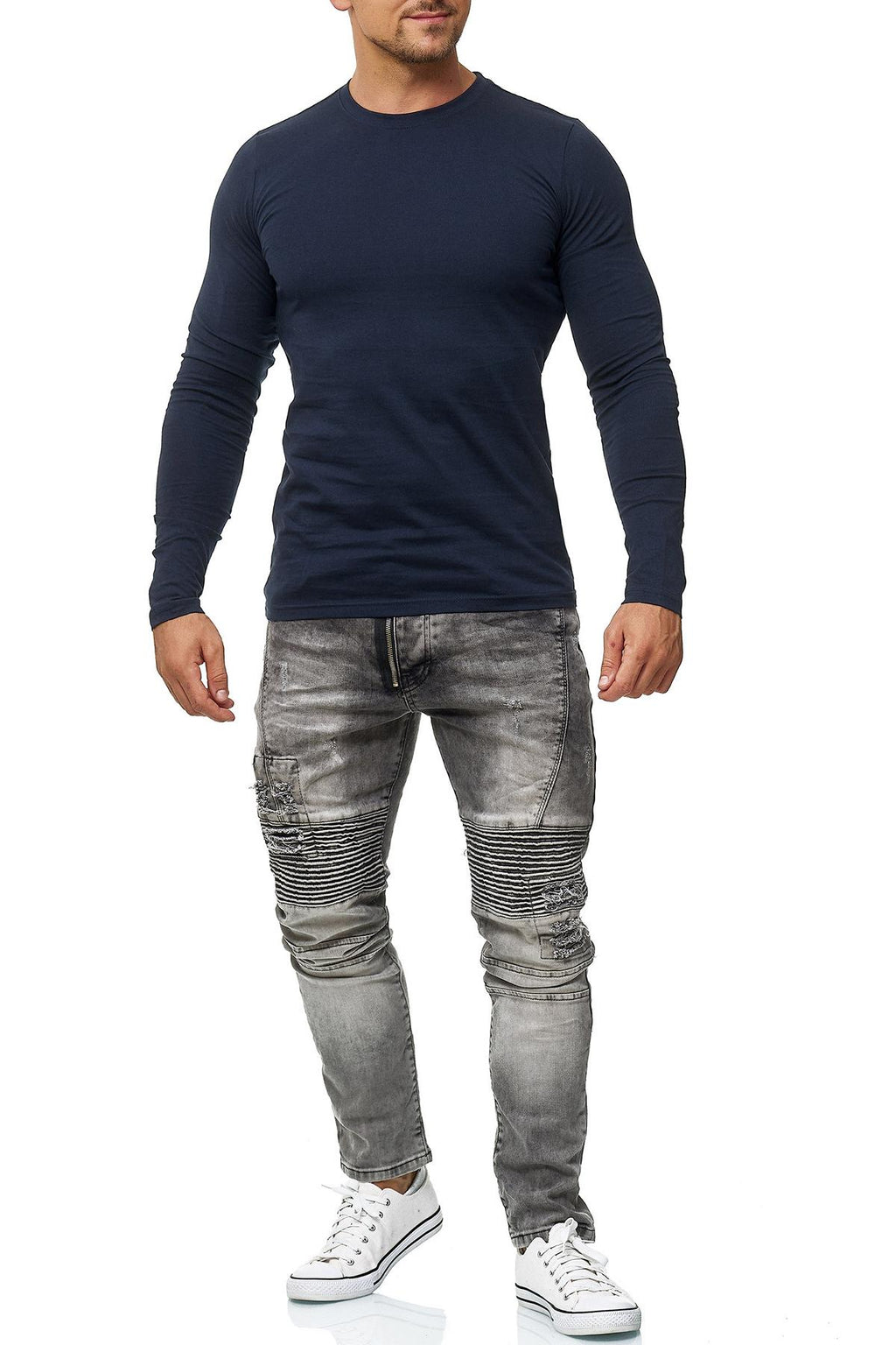 Herren Langarmshirt 100% Baumwolle Pineta