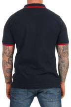 günstiges Basic Poloshirt für Männer in großen Größen in Dunkelblau