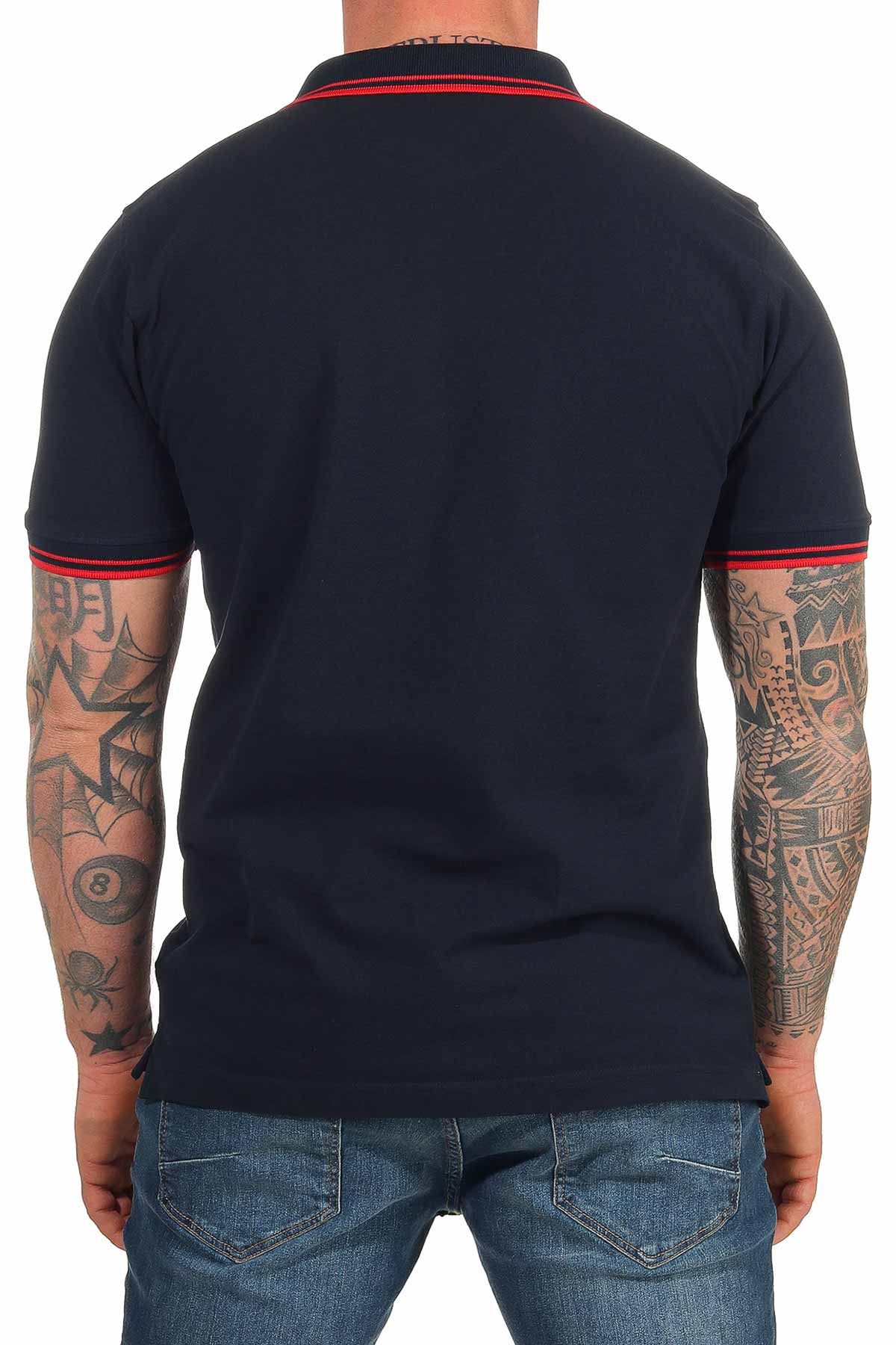 günstiges Basic Poloshirt für Männer in großen Größen in Dunkelblau