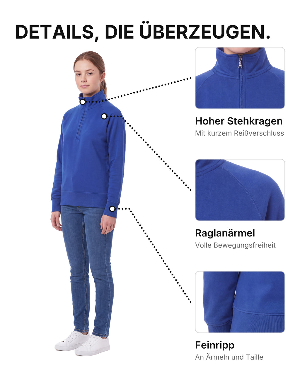 Damen Pullover Stehkragen Miami