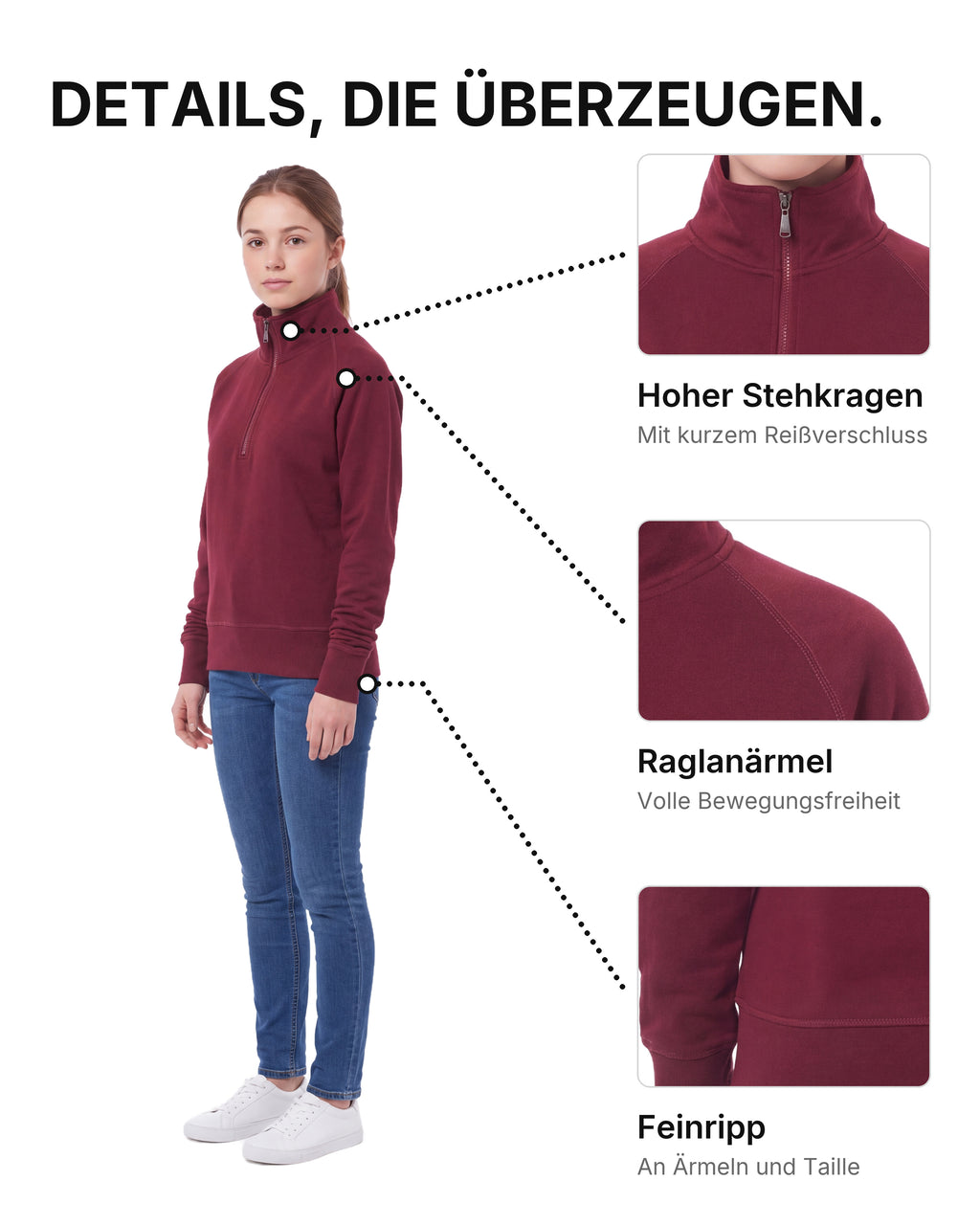 Damen Pullover Stehkragen Miami