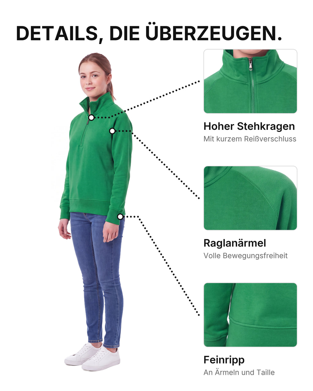 Damen Pullover Stehkragen Miami