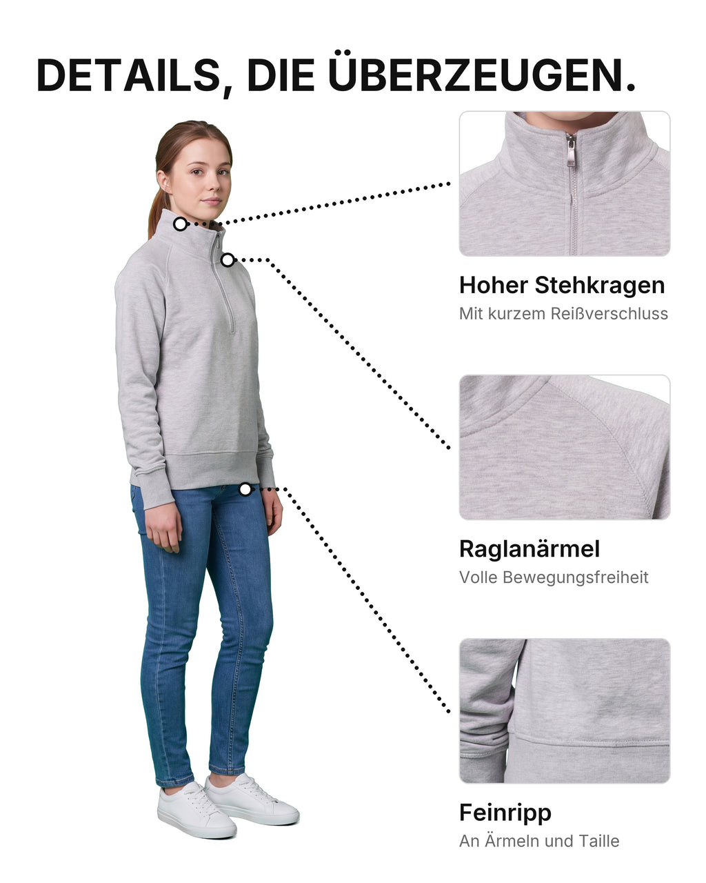 Damen Pullover Stehkragen Miami