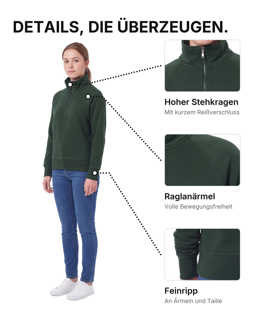 Damen Pullover Stehkragen Miami