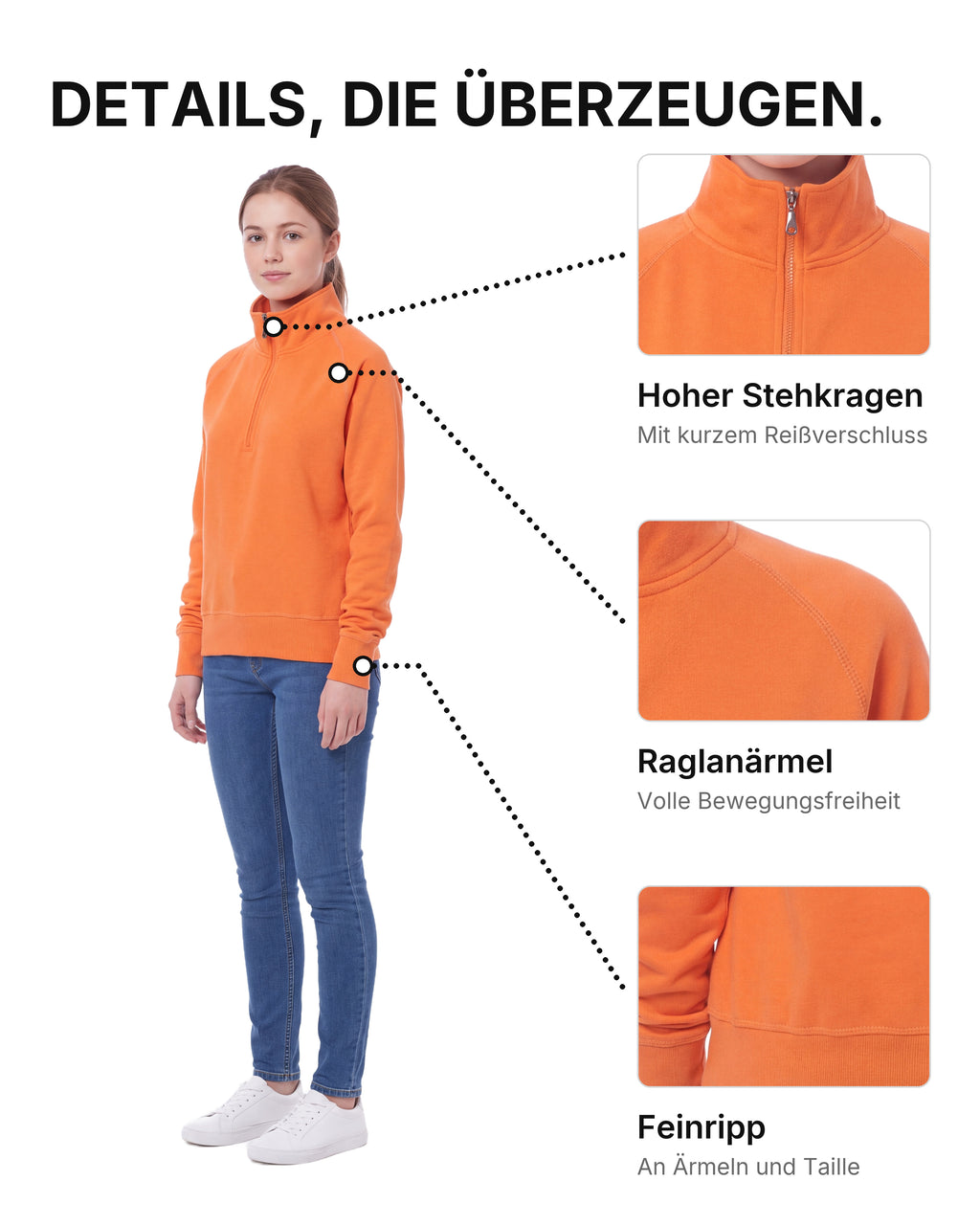 Damen Pullover Stehkragen Miami