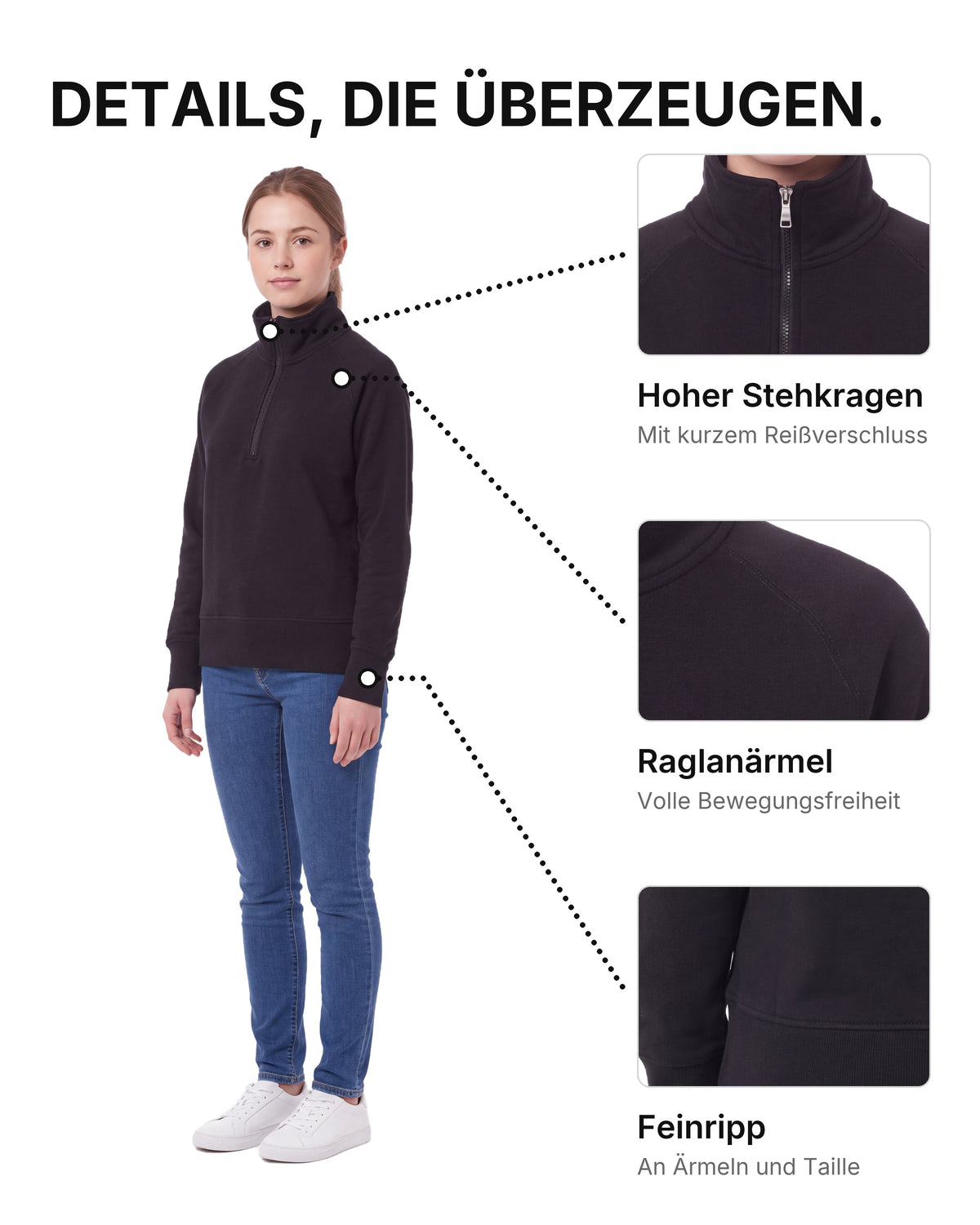 Damen Pullover Stehkragen Miami