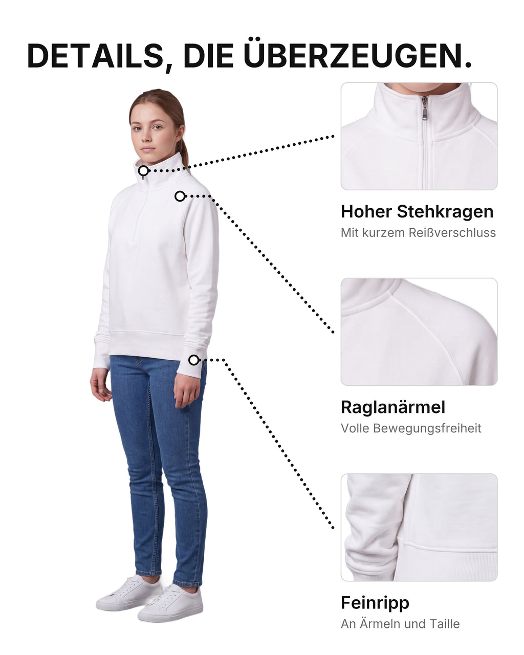 Damen Pullover Stehkragen Miami