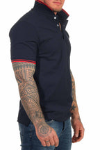 Herren Poloshirt mit 3-Knopfleiste und Kragen robust in Dunkelblau