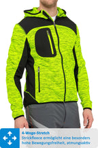 Herren Softshelljacke mit funktionalen Taschen in Gelb