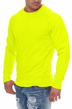 Basic Pullover für Männer Alltagssweatshirt in Neon Gelb