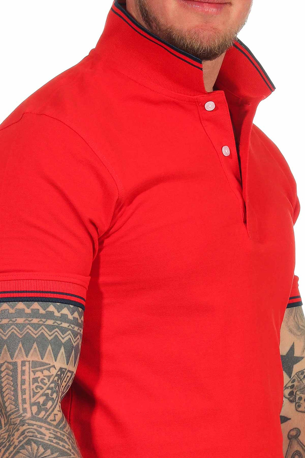 Poloshirt für Herren mit eng anliegenden Ärmeln professionell in Rot