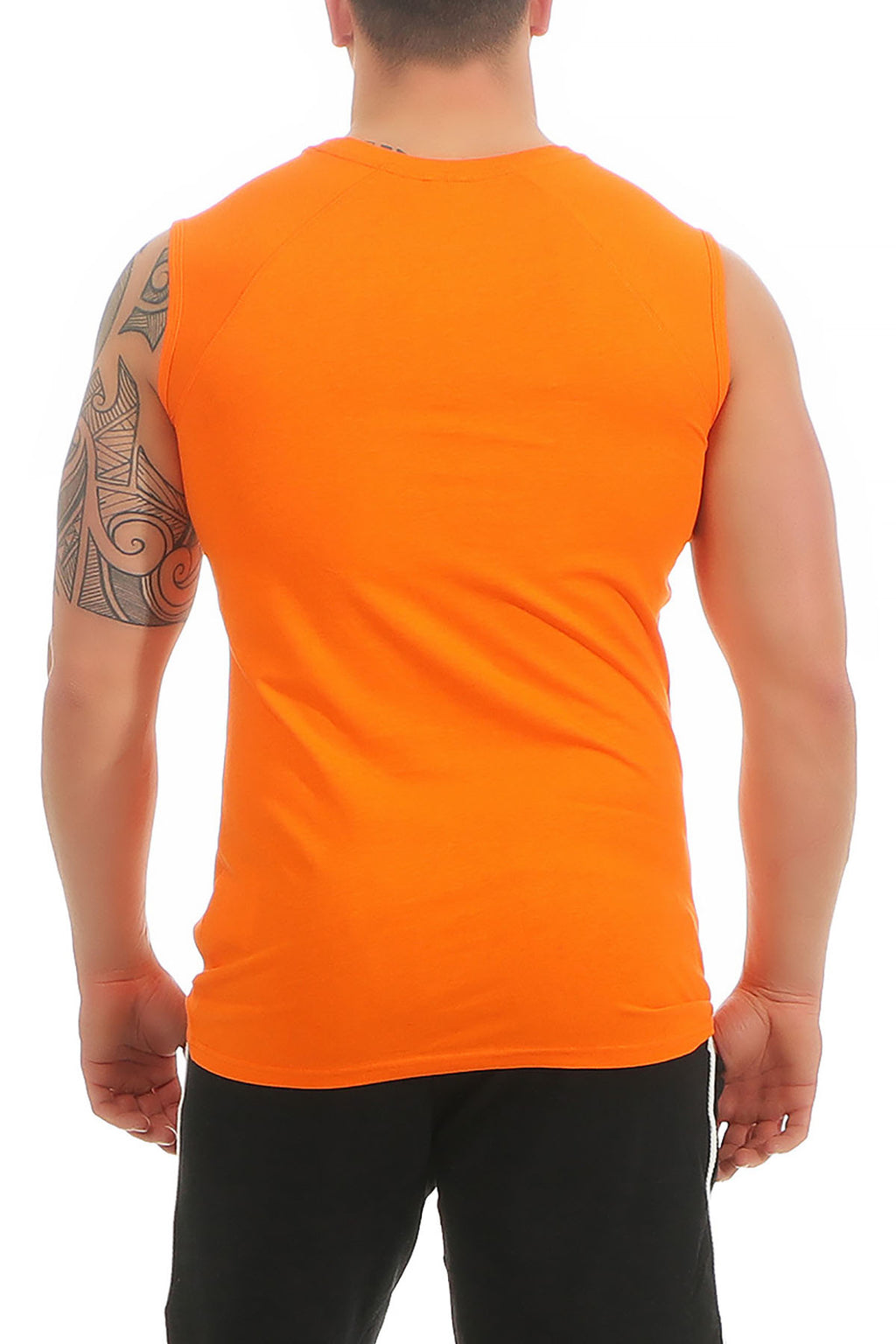einfarbiges Basic Tank Top Herren in Orange