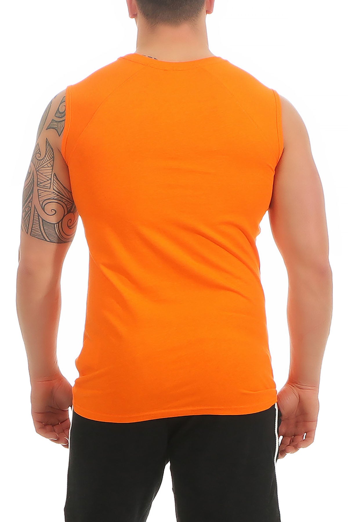einfarbiges Basic Tank Top Herren in Orange