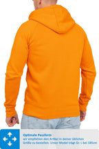 Sweatjacke Herren mit Kapuze in Orange