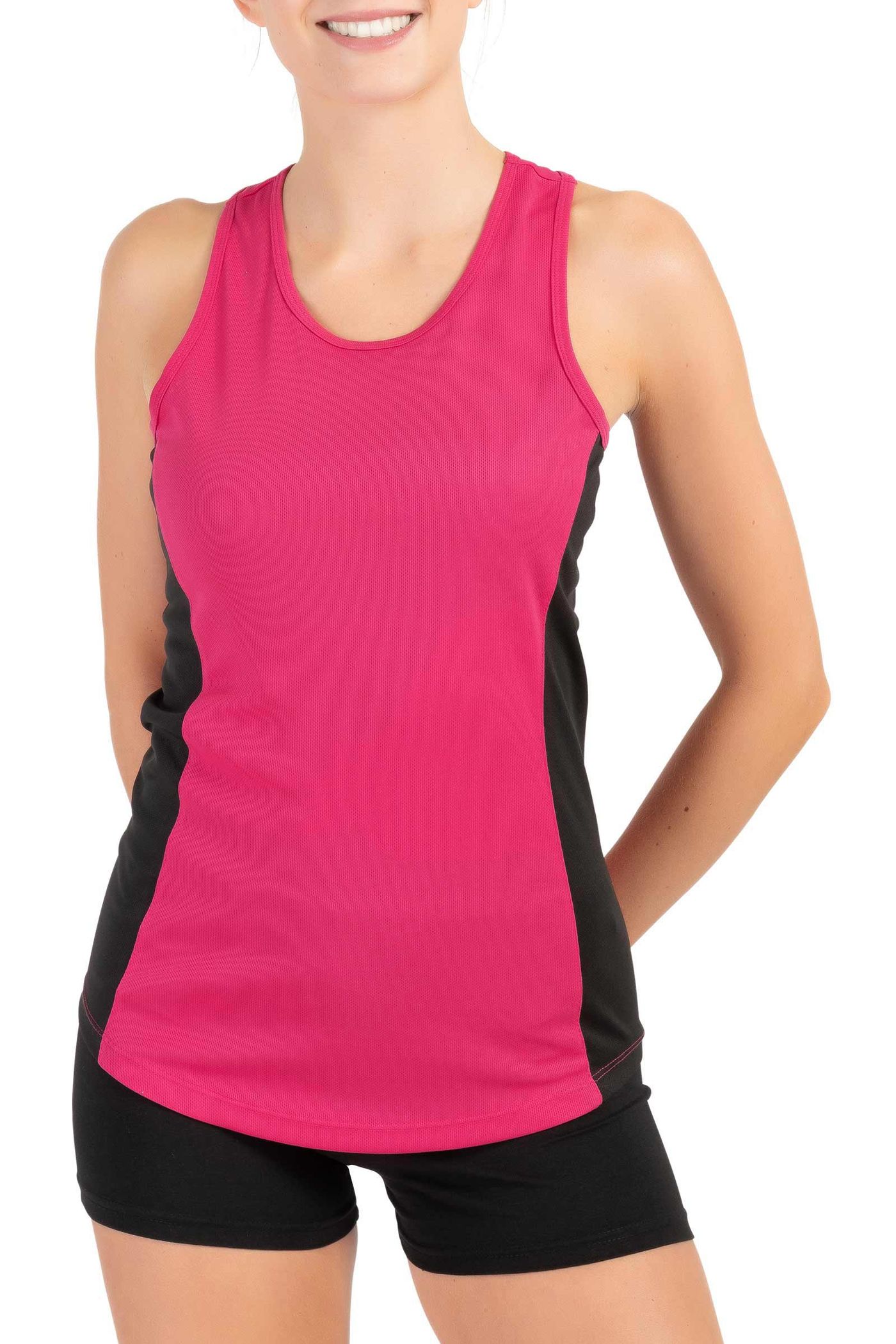 Damen Oberteil Pink Schwarz