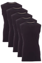 Herren Shirts ohne Aermel 5er Pack Schwarz