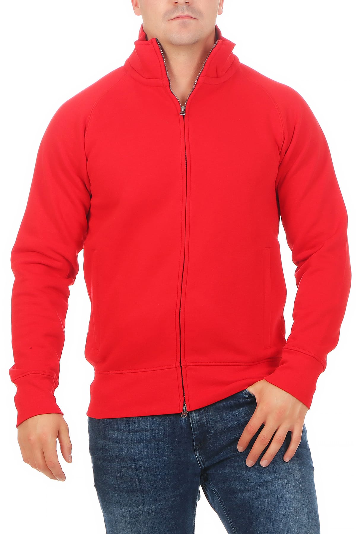 Herren Sweatjacke in großen Größen in Rot