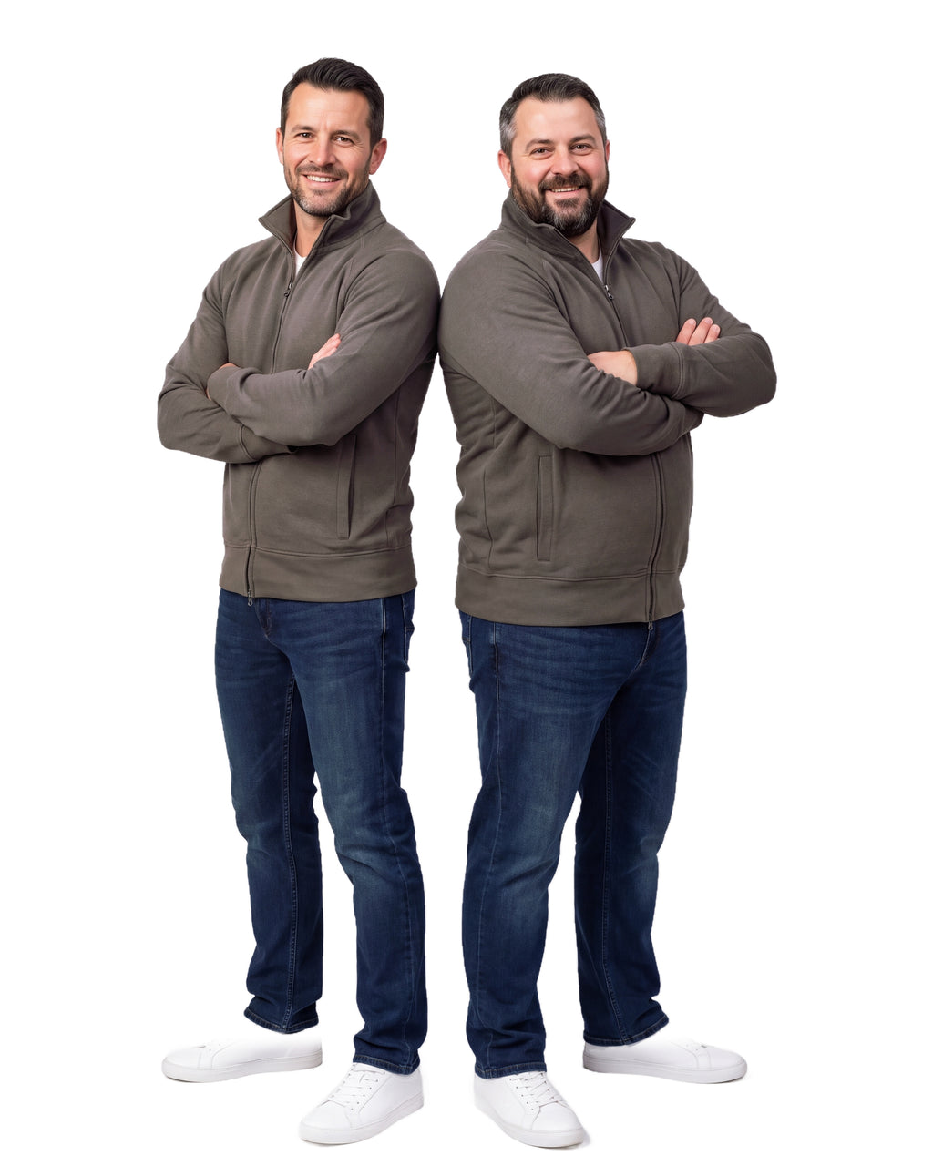 Herren Sweatjacke ohne Kapuze mit Stehkragen Panama