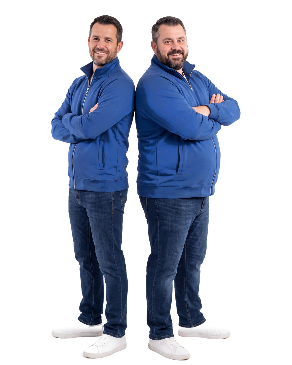 Herren Sweatjacke ohne Kapuze mit Stehkragen Panama