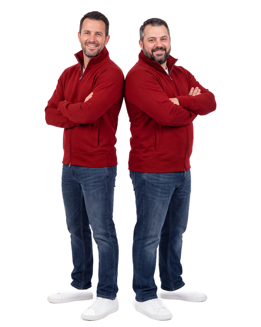 Herren Sweatjacke ohne Kapuze mit Stehkragen Panama
