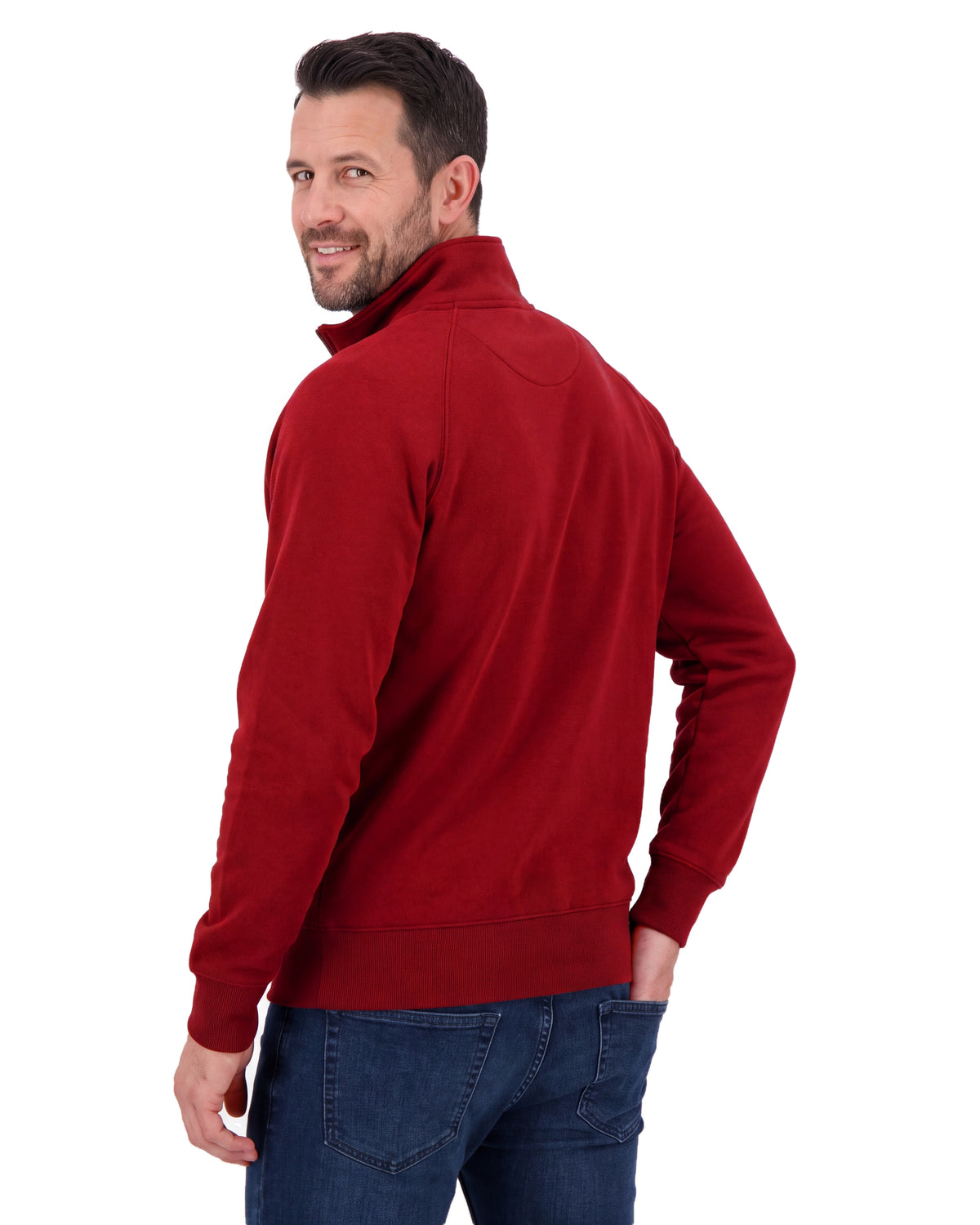 Herren Sweatjacke ohne Kapuze mit Stehkragen Panama