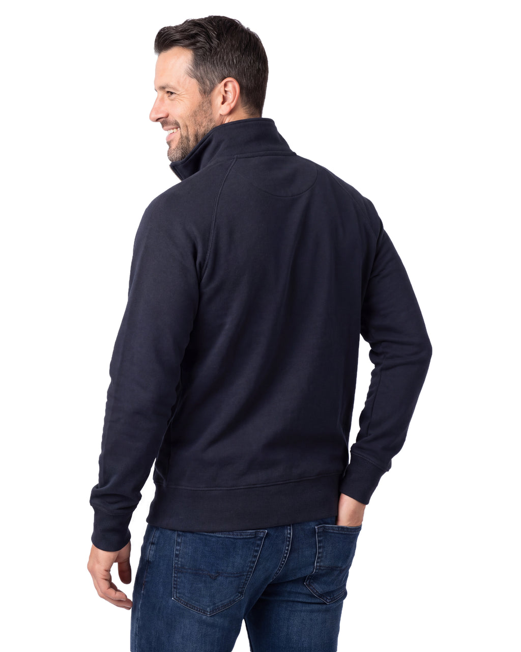 Herren Sweatjacke ohne Kapuze mit Stehkragen Panama