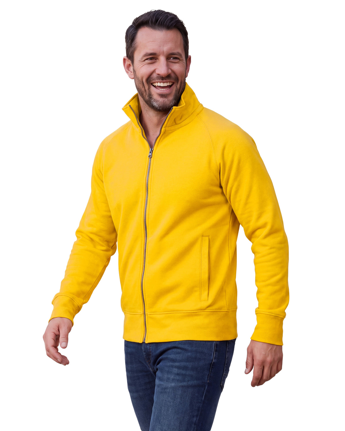 Herren Sweatjacke ohne Kapuze mit Stehkragen Panama