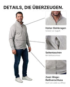 Herren Sweatjacke ohne Kapuze mit Stehkragen Panama
