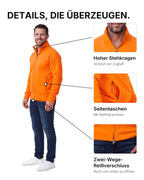 Herren Sweatjacke ohne Kapuze mit Stehkragen Panama