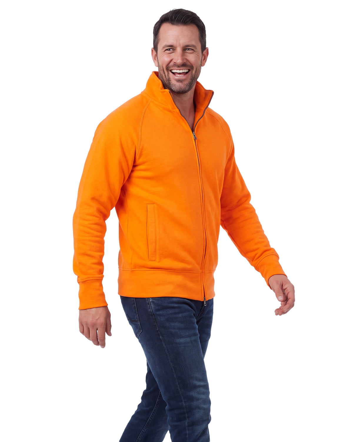 Herren Sweatjacke ohne Kapuze mit Stehkragen Panama