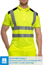 guenstiges Herren Warnschutz-Poloshirt in Neon-Gelb