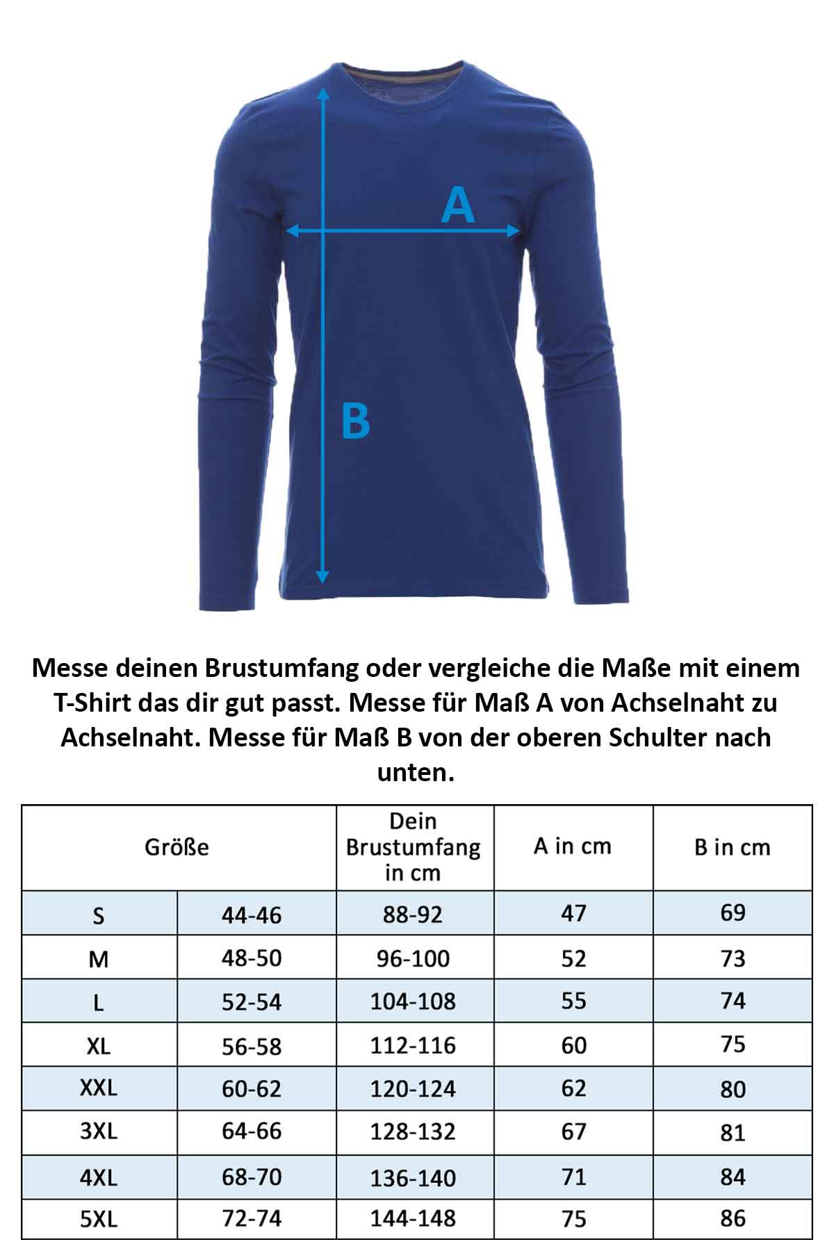 Herren 5er Pack Langarmshirts 100% Baumwolle Pineta