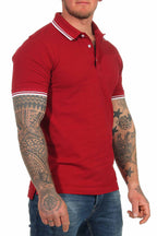 Basic Poloshirt kurarm Männer in Bordeaux