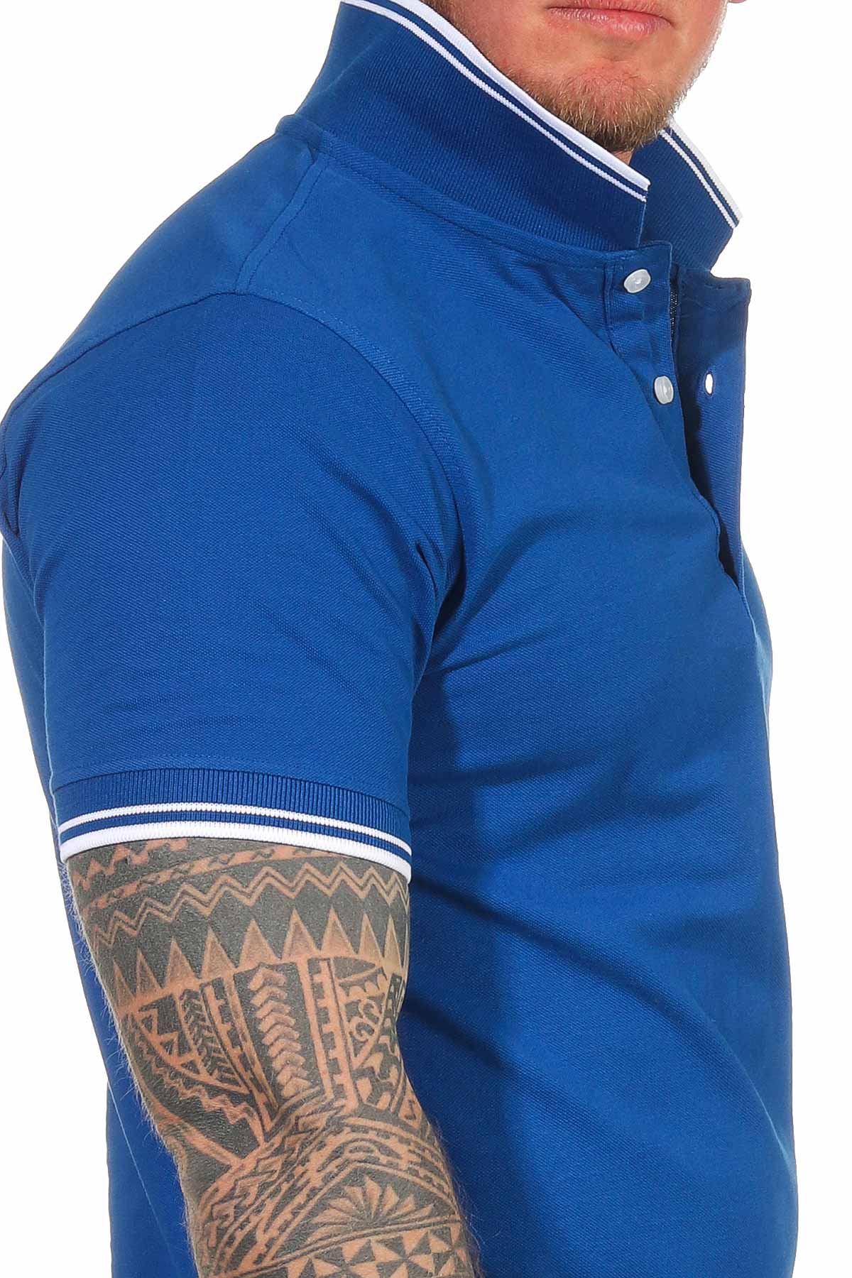 Poloshirt für Herren mit eng anliegenden Ärmeln professionell in Blau