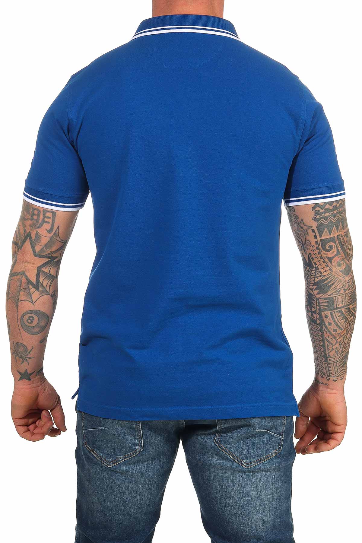 günstiges Basic Poloshirt für Männer in großen Größen in Blau