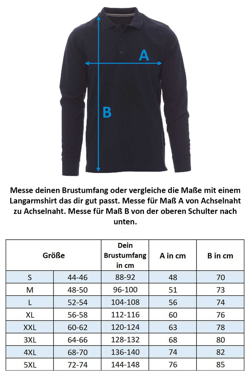 Herren 5er Pack Poloshirts mit langen Ärmeln aus Baumwolle Florence