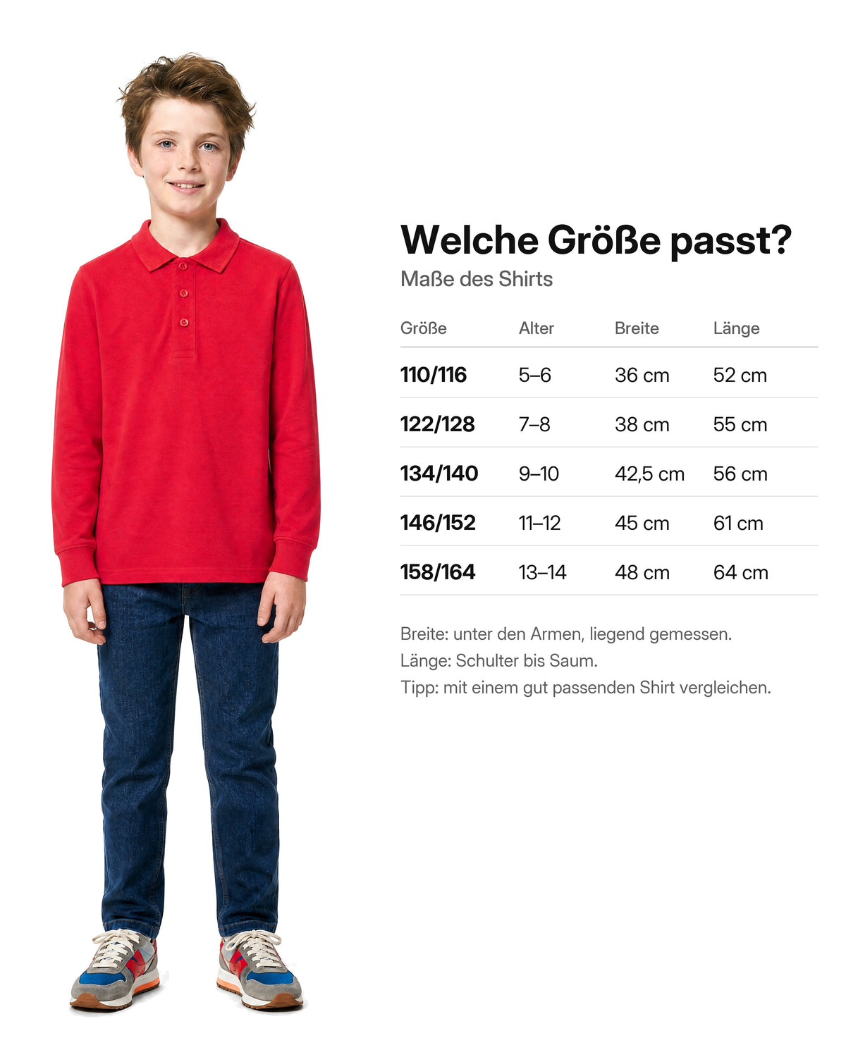 Kinder Langarm-Poloshirt für Jungen und Mädchen Florence
