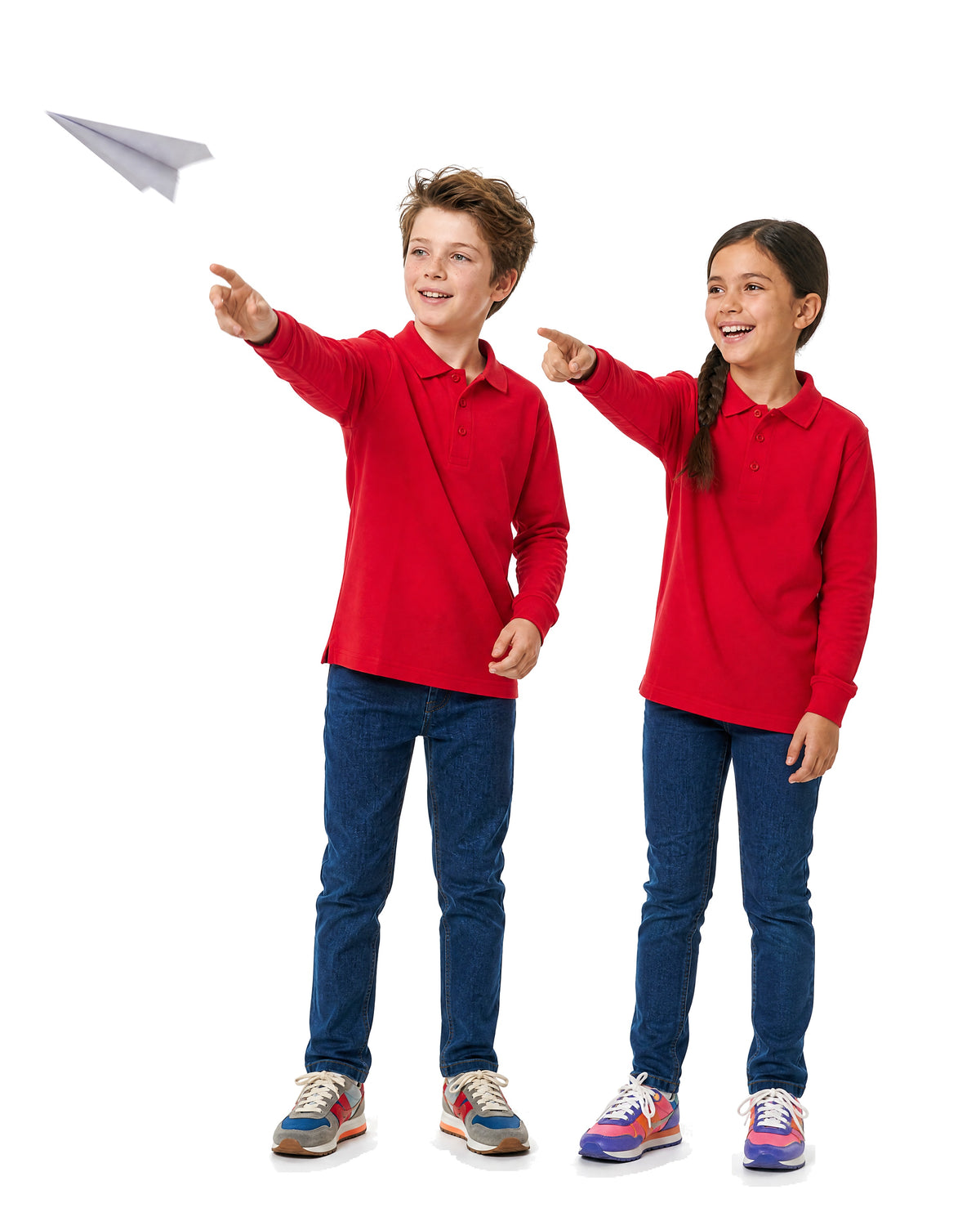 Kinder Langarm-Poloshirt für Jungen und Mädchen Florence