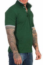 Herren Poloshirt mit 3-Knopfleiste und Kragen robust in Grün