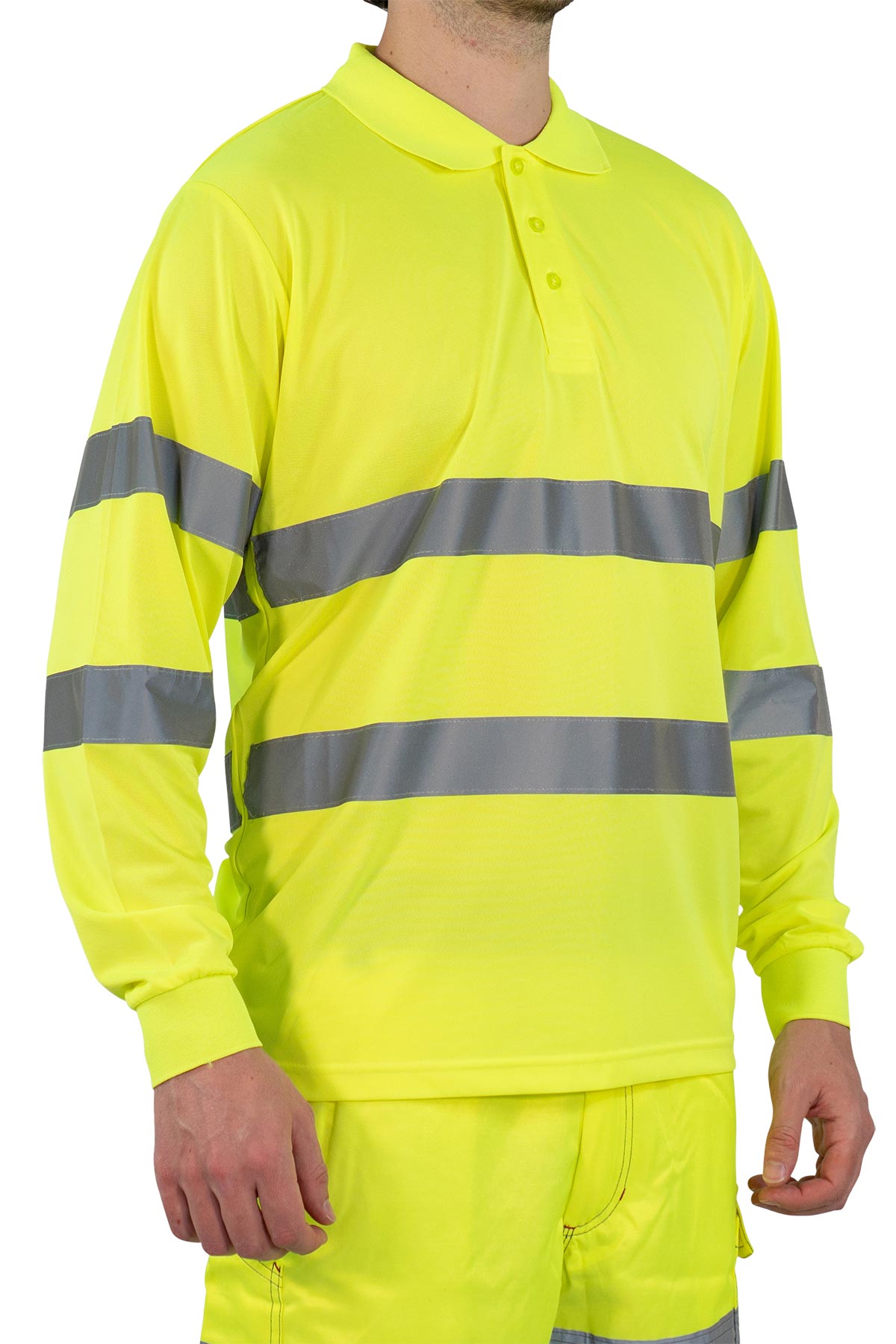 Herren langarm Warnschutz Poloshirt (EN ISO 20471) Polaris L/S