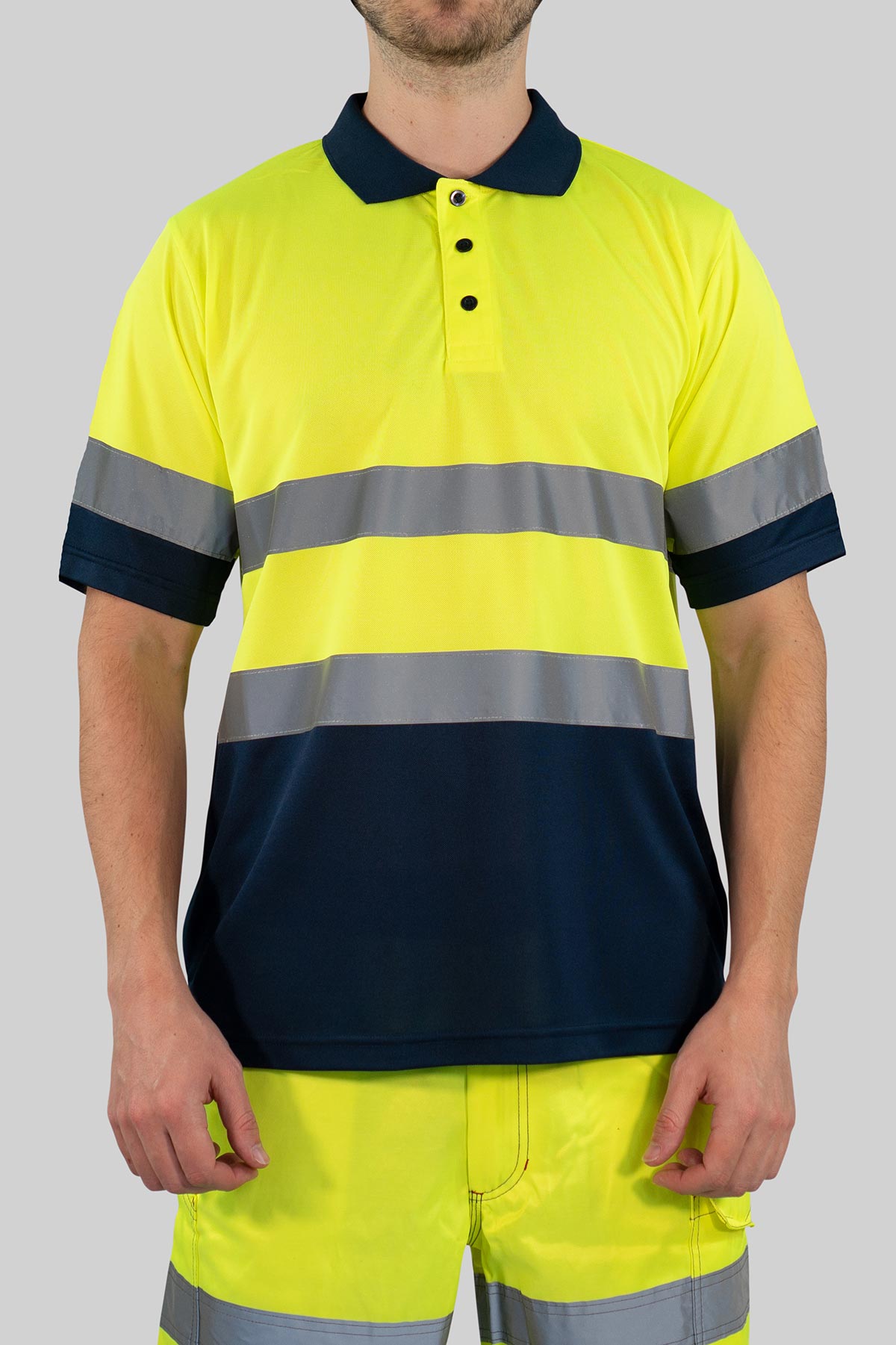 Arbeitspolo mit Reflexstreifen