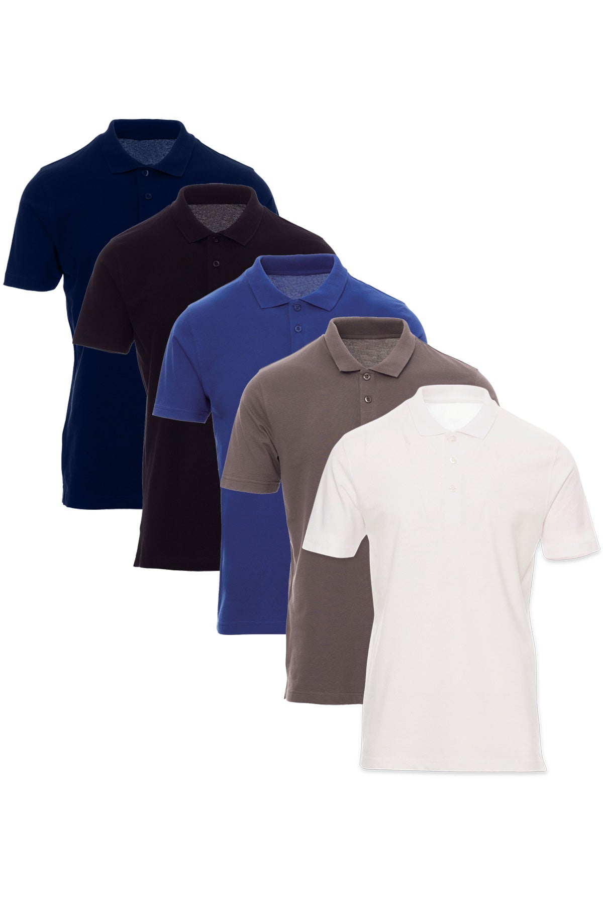 Herren 5er Pack Poloshirt einfarbig Rome