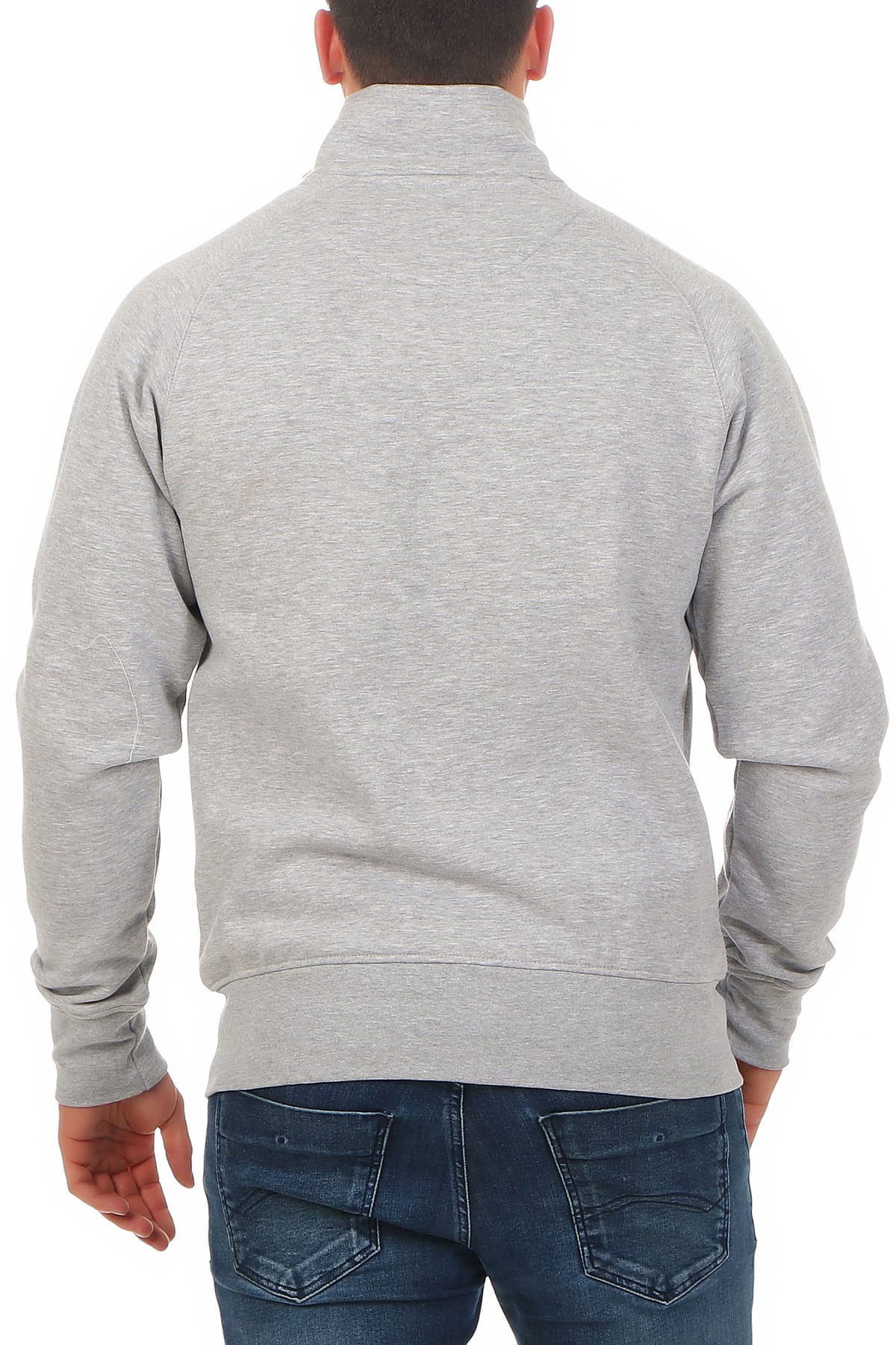 günstige Sweatjacke für die Arbeit und Freizeit in Grau meliert