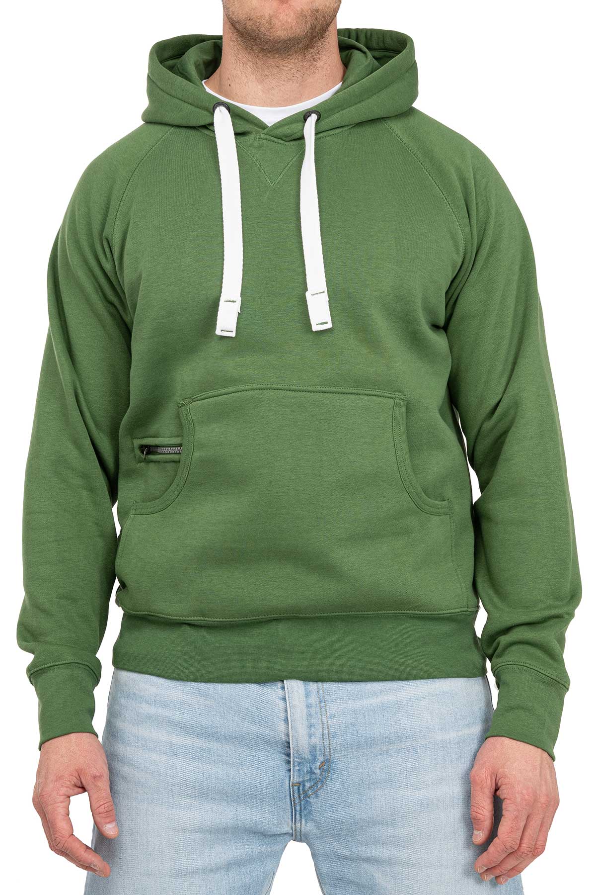 Herren Kapuzenpullover Basic in Grasgrün