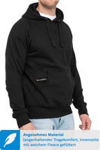Hoodie für Männer mit Fronttasche in Schwarz