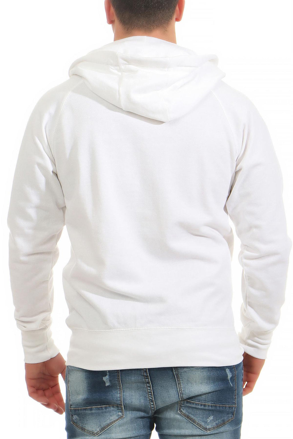 Herren Sweatjacke elastischem Bund in Weiß